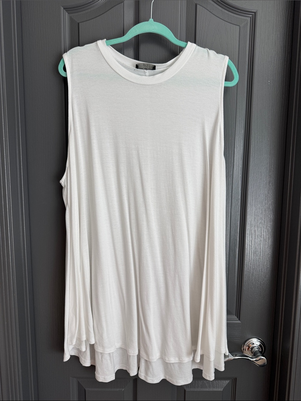 Lane Bryant White Sleeveless Swing Tank Top